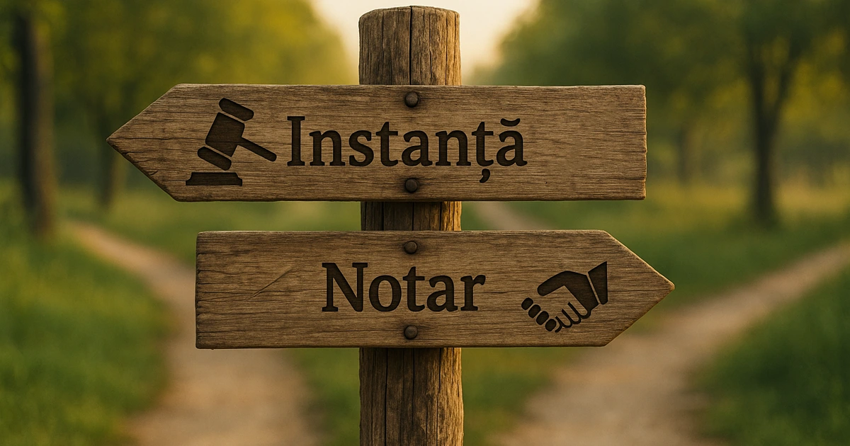 Instanță sau notar? Două drumuri, o decizie.