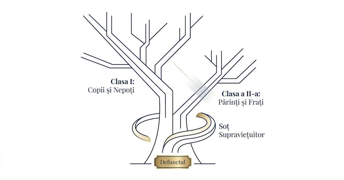 Schema claselor de moștenitori legali venind în concurs cu soțul supraviețuitor